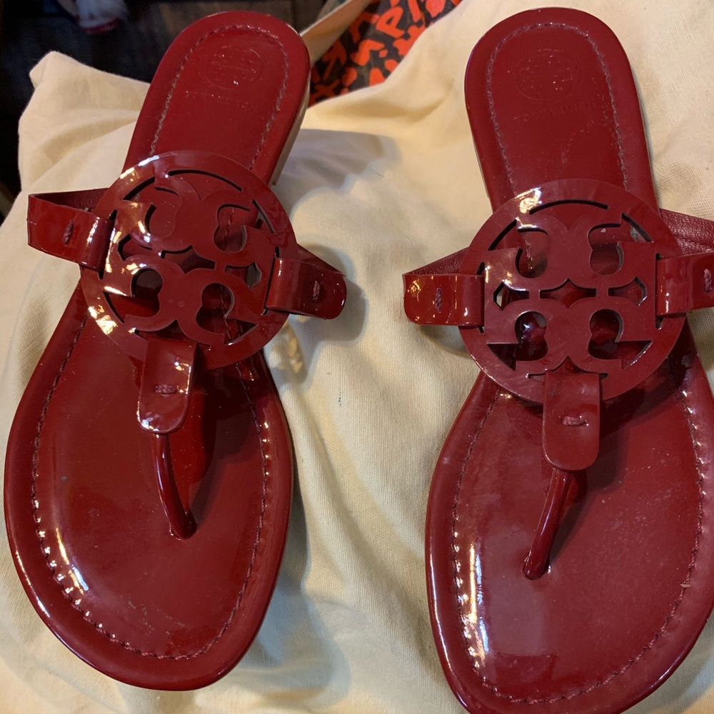 Tory Burch red patent Millers